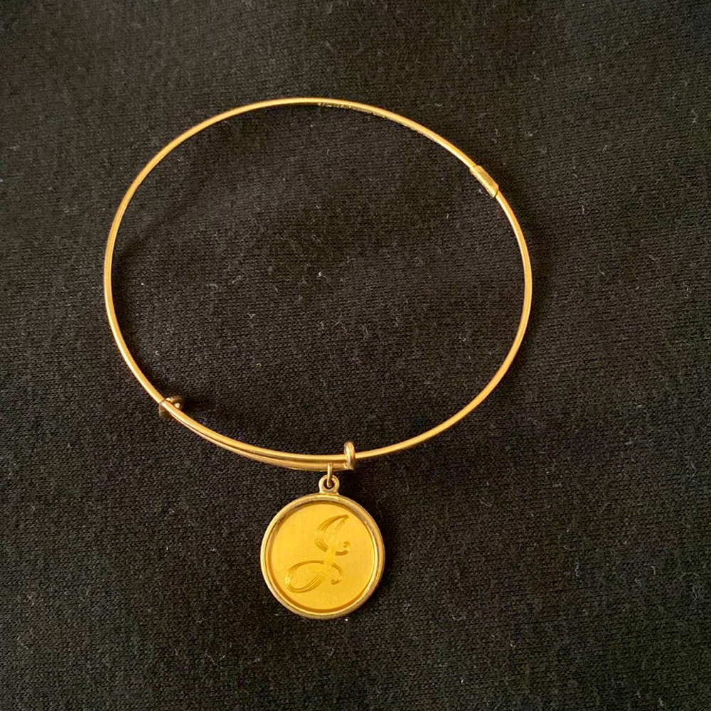 Alex and ani 14k gold initial J bracelet